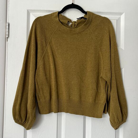 Zara Tie-Neck Split Back Sweater - Size S - Picture 1 of 6